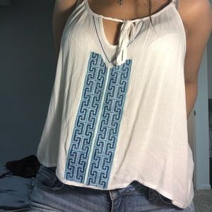 White & blue tank